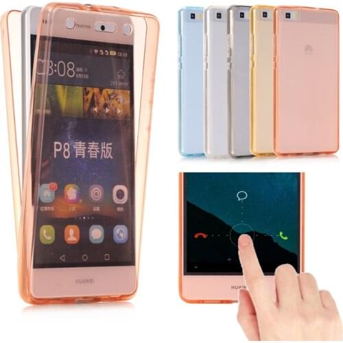 Luxury Case For Huawei Ascend P9 P8 Lite 2017 Case Cover Soft TPU Full body Protective Crystal Clear front back Phone Cases