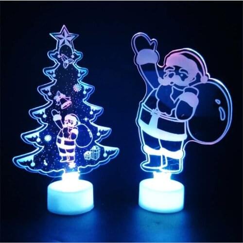 3D Santa Snowman Xmas Tree LED Night Light Christmas Decorations for Home Christmas Gifts 2022 New Year Navidad Xmas Ornaments
