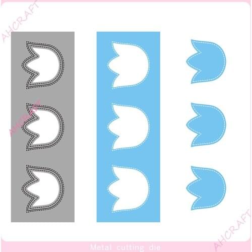 Three Flower Cutouts Frame Metal Cutting Dies for DIY Scrapbooking Photo Album Decorative Embossing Paper Card Crafts Die 2021