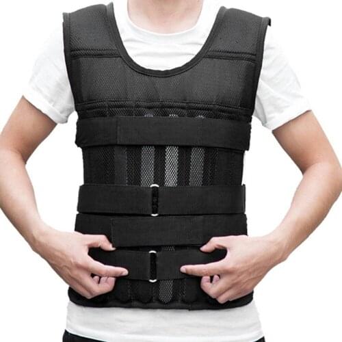 10kg 20kg 50kgLoading Weighted Vest For Boxing Training Equipment Adjustable Exercise Black Jacket Swat Sanda Sparring Protect