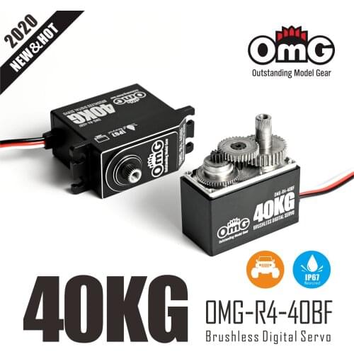 OmG 40kg Waterproof IP67 CNC Full Metal High Voltage Digital Servo for 1:8 RC vehicle Car