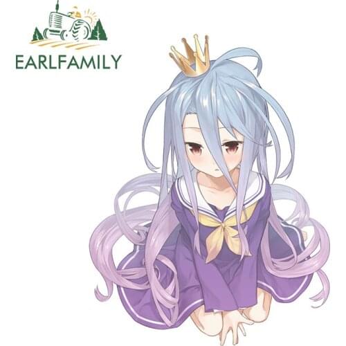 EARLFAMILY 13cm x 10.1cm for Shiro No Game No Life Car Truck Decal Bumper Window Fashion 3D Funny Waterproof Car Stickers