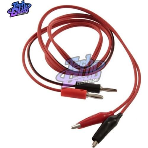 1Pcs 1meter Double Red and Black Banana plug Clips Crocodile Cable Alligator Jumper Wire Test Leads