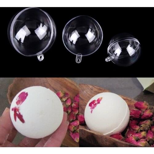 15PCs DIY Bath Bomb Crafting Mold Clear Plastic Fillable Ball Ornament Christmas