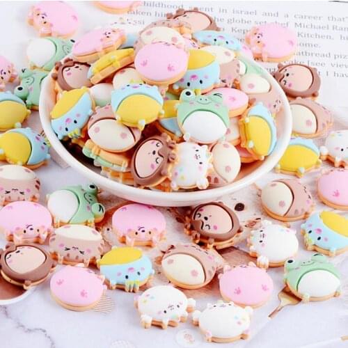 20pcs/lot Cute Macaron Simulation Flatback Resin Cabochon animal DIY For Phone Jewelry Decoration Crafts