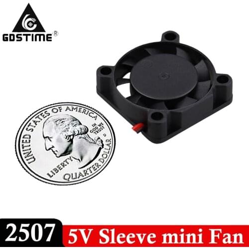20Pieces LOT Gdstime 25mm x 7mm 2.5CM 25*7mm 2507 DC 5V 2Pin Mini Brushless Heatsink Cooler Cooling Fan