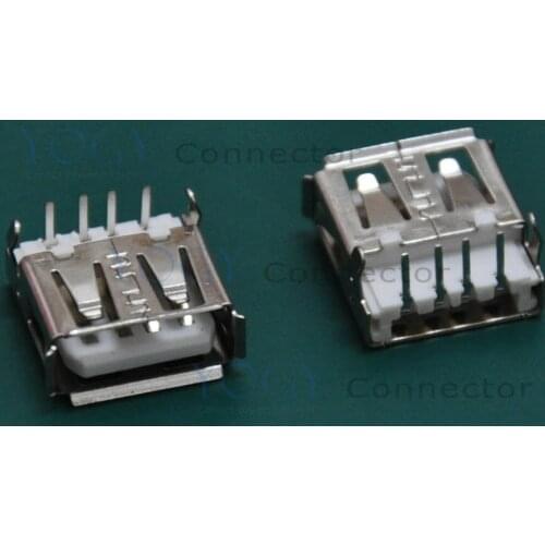 30 pcs/lot) Common USB Female Connector Receptacle, Plate height 3.8mm