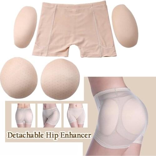 Women 4pcs Pads Enhancers Fake Ass Hip Butt Lifter Shapers Control Panties Detachable Sponge Padded Shape Wear Makeup Underwear