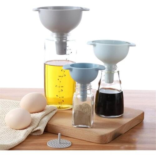 4-in-1 Funnels Set Oil Funnel Strainer Kitchen Tools Oil Water Spices Wine Flask Filter Funnel Plastic Kitchen Accessories