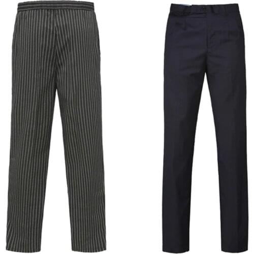 Adult Restaurant Pant Work Wear Chef Uniforms Food Service Print Men Kitchen Cook Clothing Elastic Band Trousers M-5XL
