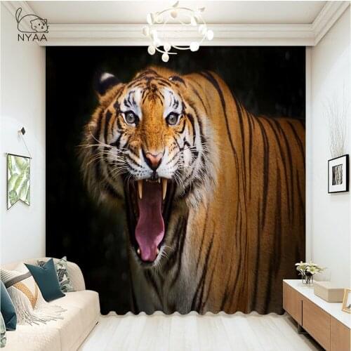 Black White Animals Bedroom Curtains Interior For Home Decor Window Curtain Living Room Drape Blackout Curtains Micro Shading