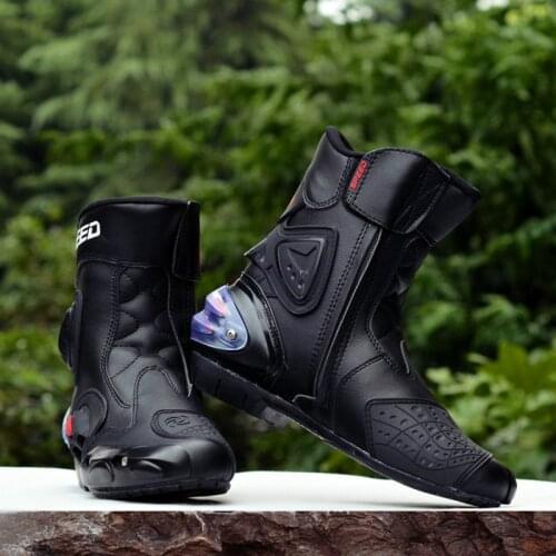 Riding Tribe Microfiber leather Motorcycle Boots Pro biker Speed Bikers Moto Racing Motocross Shoes
