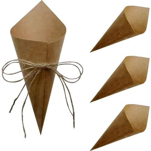 30PCS Custom Wedding Confetti kraft Paper Petals Candy Placed Natural Confetti Cones For Wedding Party Birthday Party Decoration