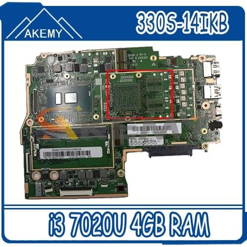 For Lenovo 330S-14IKB laptop motherboard W/ CPU i3 7020U 4GB RAM tested FRU 5B20R07616 5B20S95590 5B20S95587 Mainboard