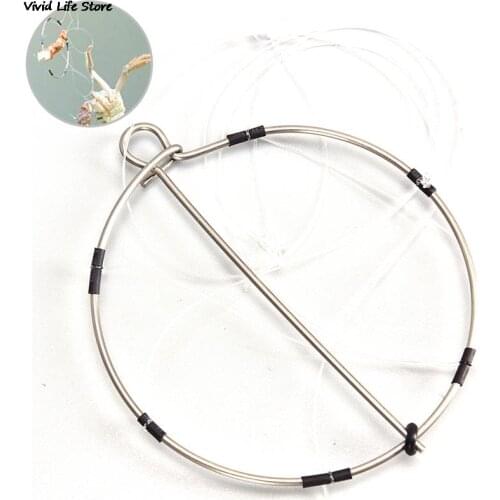 1pcs 6-Ring Portable Fishing Shrimp Crab Cast Trap Catch Crabs Tool Set