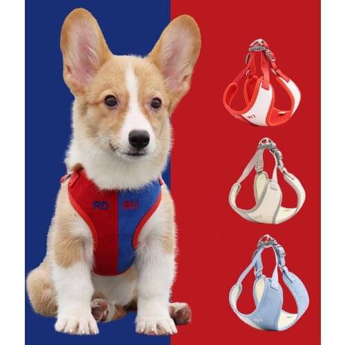 New pet leash, suede dog harness, color matching, breathable cat harness, reflective dog leash