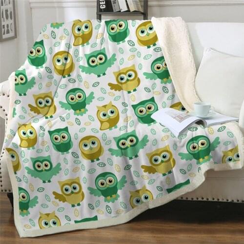 2020 New Owls Microfiber Bed Blanket Cartoon Throw Blanket for Kids Heart Girls Home Textiles Colorful Fashion Blanket