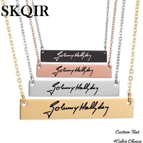 Customized Johnny Hallyday Pendant Necklace Personized Custom Name Text Charm Necklace Stainless Steel Chain Jewelry for Women