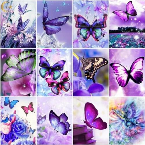 Full Square/round Diamond Painting Butterfly Flowers 5D DIY Diamond Embroidery Animals Cross Stitch Kit Home Art Decoration