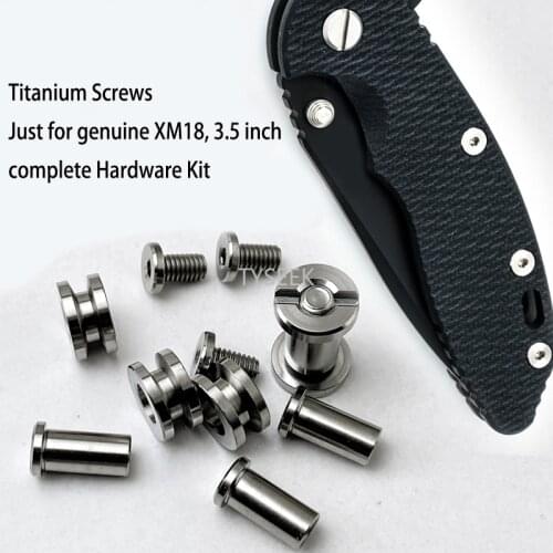 Full Sets XM-18,3.5'' Knife Handle Screws Spindle Screw XM18,3.5'' Titanium Alloy Support Shaft Fixing Screw