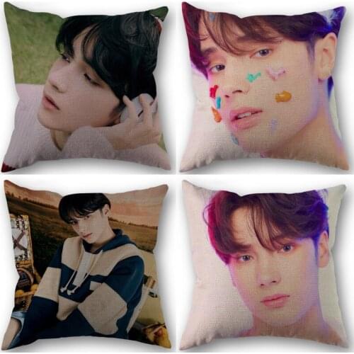 Custom TXT Hueningkai KPOP Star Pillowcase Home Textile Cotton Pillow Covers Wedding Decorative Pillow Cover Square 45x45CM 0519