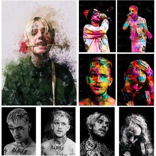 Lil Peep Hip Hop Singer Poster Giraffiti Lil Peep Music Star Canvas Painting Wall Art Posters and Prints for Home Decor Cuadro