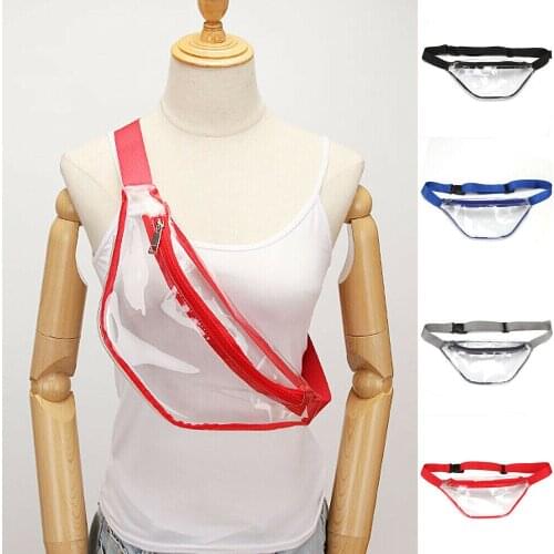 2019 New Women Simple Clear Transparent Waist Pack Fashion PVC Fanny Pack Women Belt Bum Bags