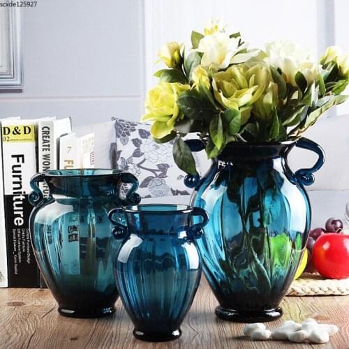 Modern Glass Vase Flower Arrangement Dining Table Living Room Decoration Transparent Hydroponic Flower Vase Wedding Decoration