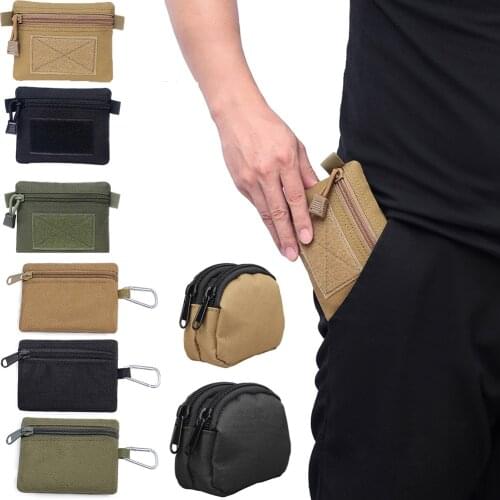 Outdoor EDC Molle Pouch Wallet Mini Portable Travel Key Earphone Holder Coin Wallet Purses Zipper Hunting Hook Waist Belt Bag