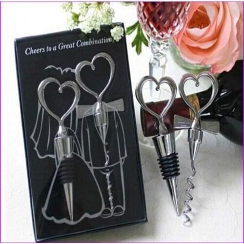 Wedding wine bottle stopper Free shipping Cheers to a great combination wine bottle stopper 70SET/LOT wedding favors and gifts