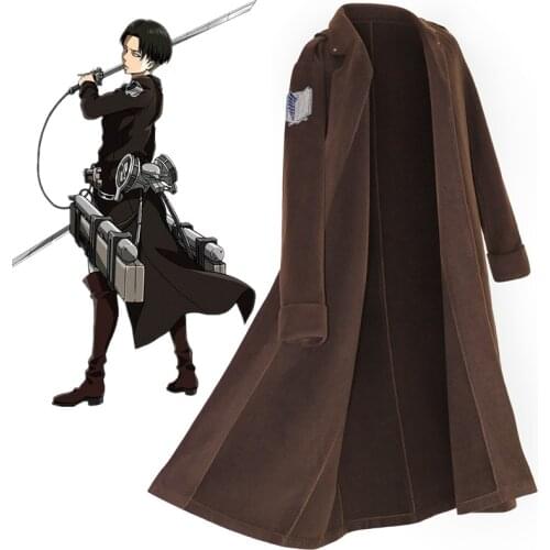 Anime Attack on Titan Cosplay Levi Costume Scouting Legion Soldier Coat Trench Jacket Adult Unisex Halloween Carnival Clothing