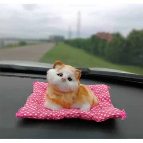 Car Ornaments Simulation Kitten Cats Dashboard Decoration Lovely Cat Dolls Toys Gift Home Automobile Decor Car Styling