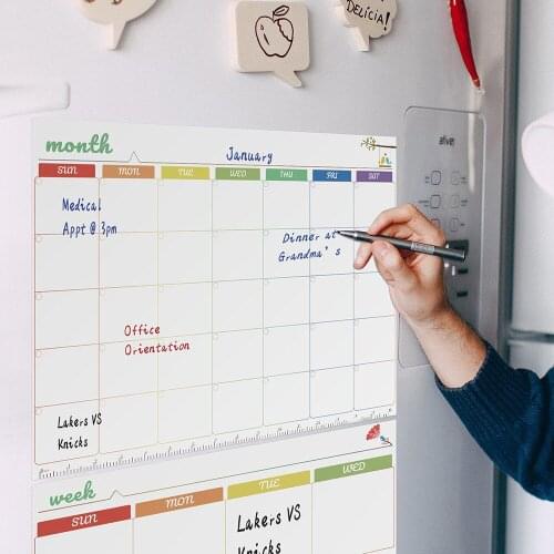 Thicken Rewritable Whiteboard Wall Sticker Childrens graffiti message Fridge sticker Magnetic whiteborad schedule Marker board