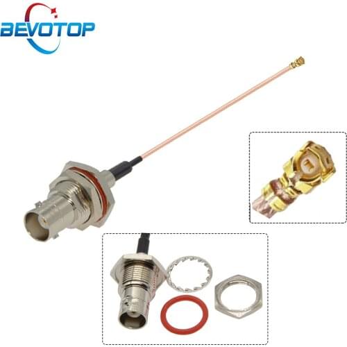 Waterproof BNC Female Bulkhead to uFL u.FL IPX IPEX1 Female RG178 Pigtail Mini PCI WIFI WLAN Antenna Extension Cable RF Jumper