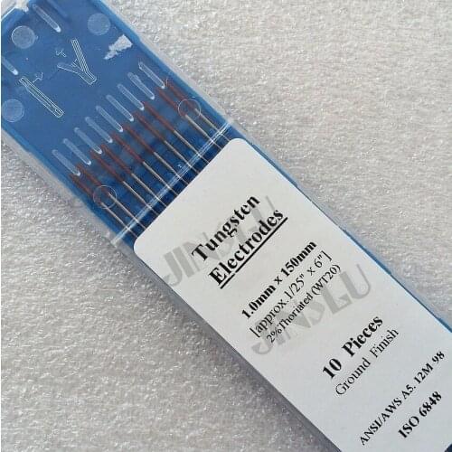 Free shipping 10PCS 1.0mm*150mm tungsten electrode red head For TIG welding