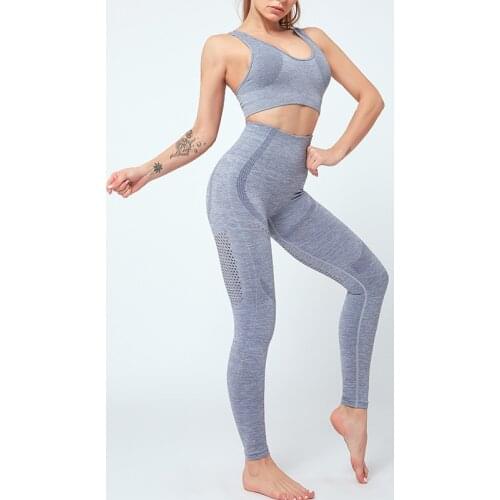 SALSPOR Seamless Yoga Sets Women Sport Workout Gym Suit Breathable Running Fitness Clothes Female Sportswear 2pcs