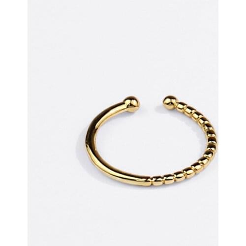 VENTFILLE 925 Sterling Silver Korean Rings For Women Narrow Female Simple Handmade Opening Index Finger Fashion Jewelry Couple