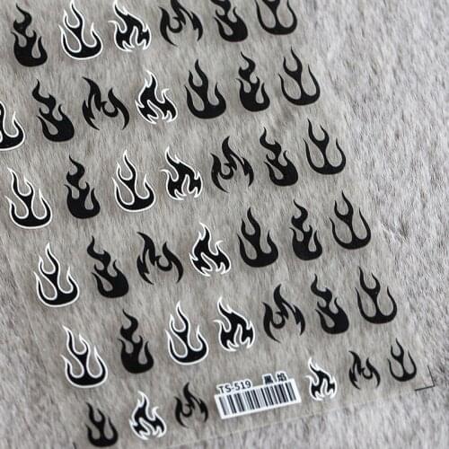 1PC Flame Simple 3D Nail Stickers Gradient Honeycomb Geometric Transfer Water Sliders Manicures Decoration Japanese Design Decal