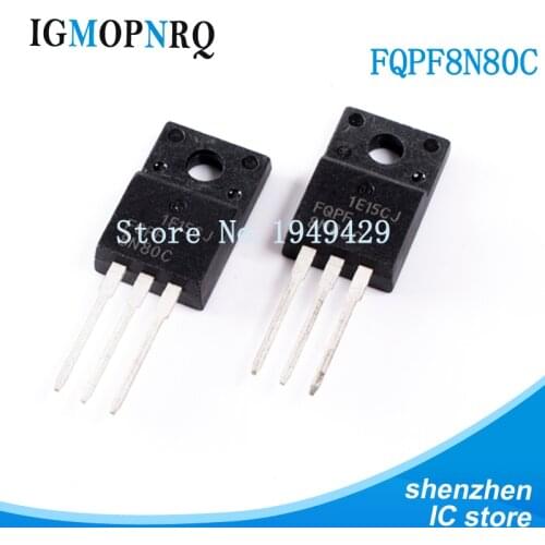 10PCS FQPF8N80C TO-220 8N80C 8N80 MOSFET 800V N-Ch Q-FET advance C-Series New