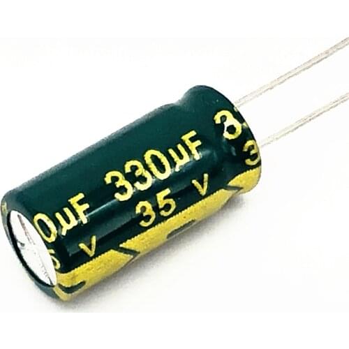 12pcs/lot T26 35v 330UF aluminum electrolytic capacitor size 8*16mm 330UF35V 20