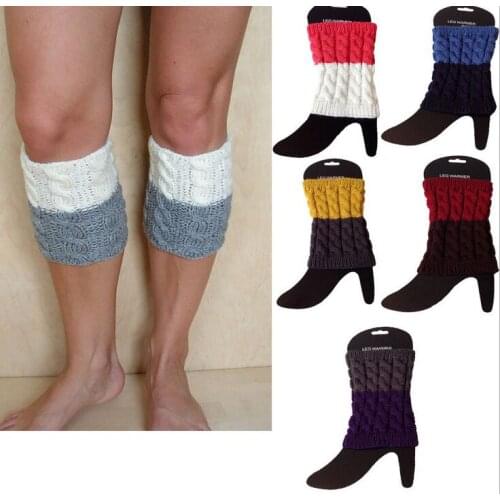 2 tone gradient color Twist Crochet Knit Leg Warmers Boot Cuffs Toppers Boot Socks 100pairs/lot #3909