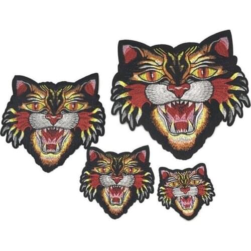 4 Sizes 3D Embroidered Cartoon Tiger Patch clothes with adhesive patches for clothing iron toppe applications DIY Accessory