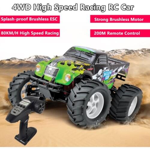 80KM/H High-Speed Brushless RC Off Road Car Splash-Proof ESC Independent Shock Absorber 200M Control Distance Electric Car Toy