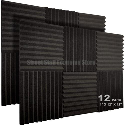 Acoustic Foam Panels 12 24 48 Pack 1''x12''x12'' Sound Proof Padding Soundproofing Studio Foam Wedges Soundproof Sealing Strips