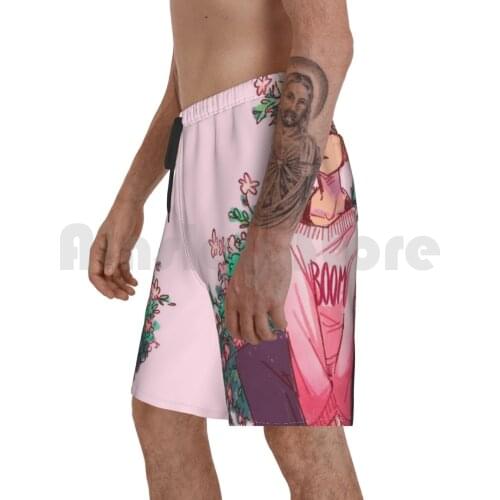Bakugou In Pink Beach Shorts Men Beach Pants Swim Trunks Katsuki Bakugou Bakugou Katsuki Mha Bnha Boku No Hero