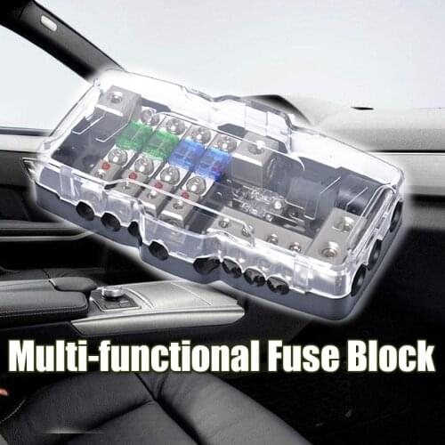 LED Car Audio Stereo Distribution Block Ground Mini ANL Fuse Block 4 Way Fuse Block 30A 60A 80Amp and Battery Distribution 0/4ga