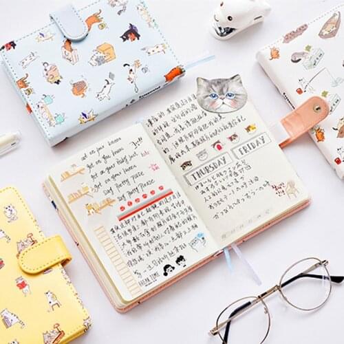Kawaii cat Journal notebook A5, A6 Diary Soft cover time management planner 256 pages Gift pen