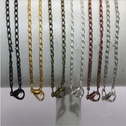 10pcs 3x4mm Gold Silver Necklace Chains Bulk with Lobster Clasps in Chain Necklaces for Pendant Necklace DIY Handmade Jewelry