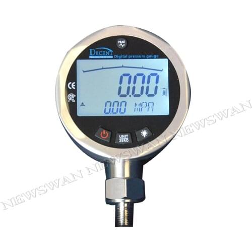 Hot Sale Digital Hydraulic Pressure Gauge 400BAR/40Mpa/10000PSI BSP1/4 Connector High Precision Backlight Pressure Gauge Meter