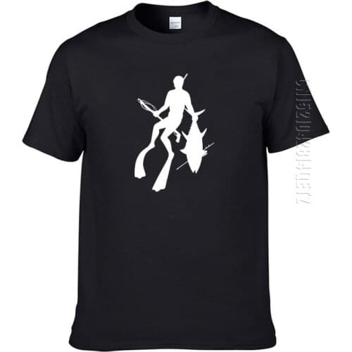 Personalized Diving Fisher Spear Print T-Shirt Summer Men O-Neck Cotton T Shirt Oversized Basic Tops & Tees For Male